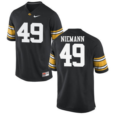 Men Iowa Hawkeyes #49 Nick Niemann College Football Jerseys-Black